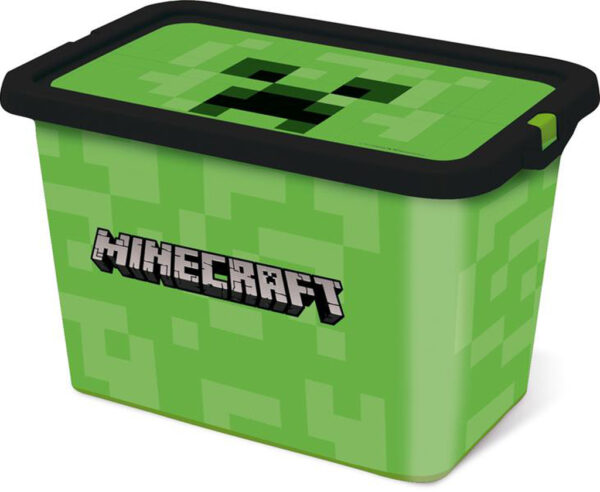 STOR Plastový úložný box s víkem Minecraft 7l